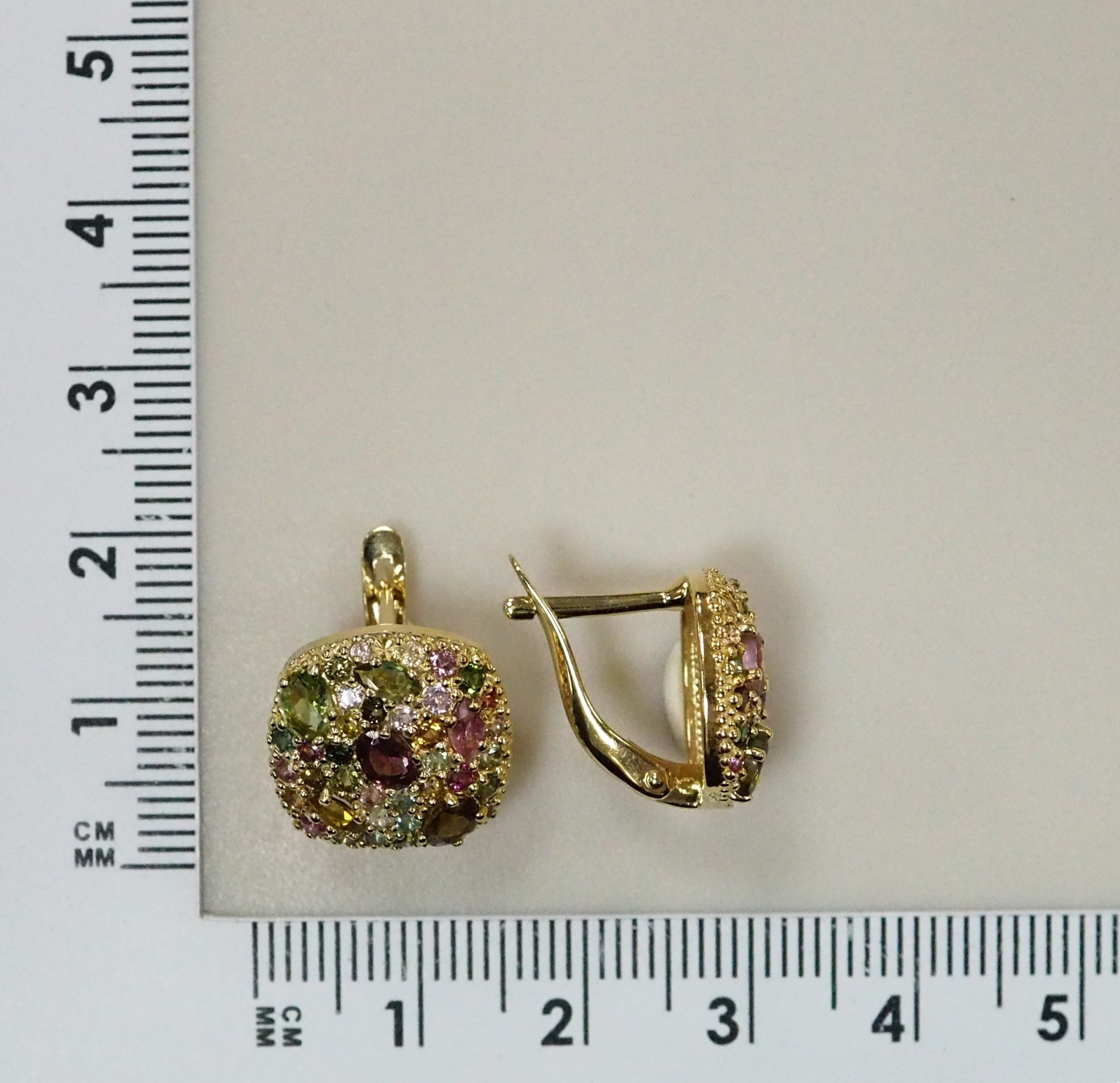 Серебряные серьги с турмалинами